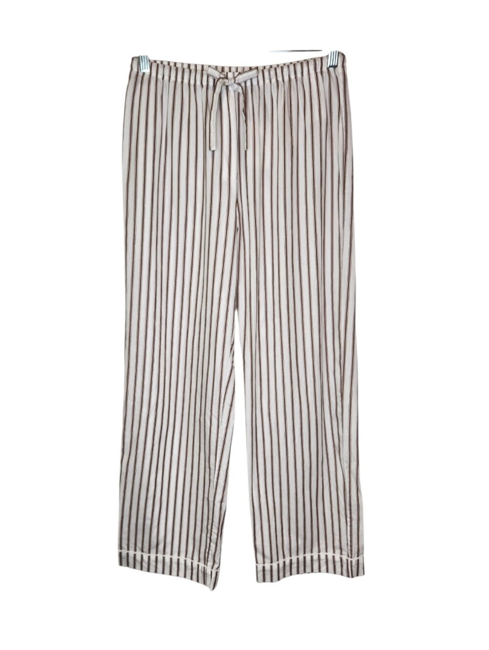 NEW Aritzia Laze Poplin Pajama Pants in Joel White and Chocolate Stripe Size S